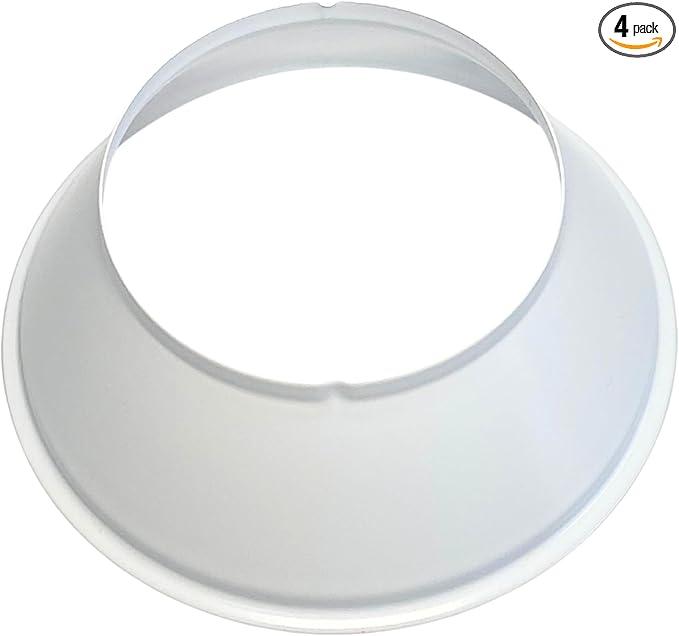 Fire Sprinkler Escutcheon Skirt, Standard 401 Style Escutcheon Pendant Skirt White, Works with Standard 401 Style Cup and Retrofit 2 Piece Cup, Fire Sprinkler Skirt - 4 PK
