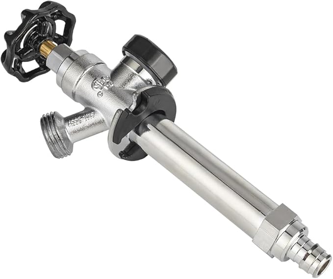 EFIELD 4-inch Anti-Siphon Frost Free Sillcock, 1/2 inch Pex-A Expansion Connection X 3/4 inch Hose Bibb, Chrome Plated Brass Body-4 Inch Length,(SILLCOCK034)