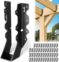50 Pcs Black 2x8 Joist Hanger,LU28 18 Gauge Double Shear Face Mount Joist Hanger,Hurricane Ties for Rafters Tie Brackets Great for Floor Deck and Ceiling Joists