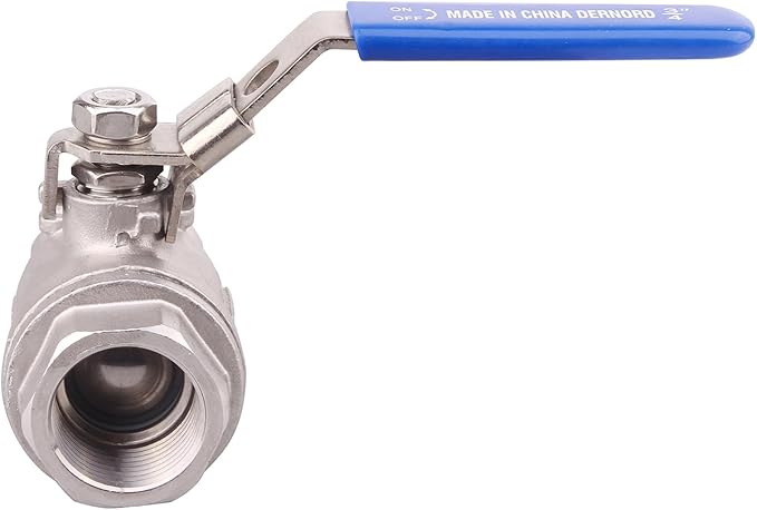 DERNORD 2 Pack Stainless Steel 304 Ball Valve, Full Port Heavy Duty for WOG with Locking Device (3/4" NPT)