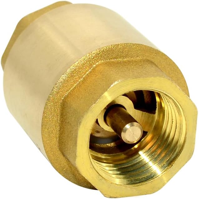 DAN SPEED Brass Check Valve,Female Thread Spring Check Valve,One Way Horizontal Check Valves for Backflow Prevention,Well, Pump, Tank ((DN15) 1/2'')