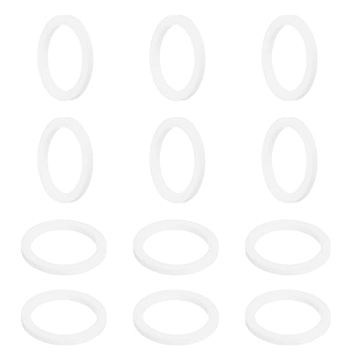 MECCANIXITY PTFE Flat Washers, 12Pack 39mm OD 30mm ID 3mm Thick Sealing Spacer Gasket Ring for Faucet Pipe Hose Bolt Machinery, White