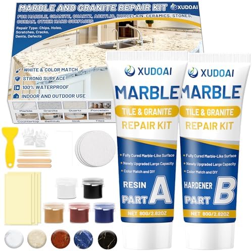 Marble and Granite Repair Kit (Color Match) DIY Fix Reattaches Countertop