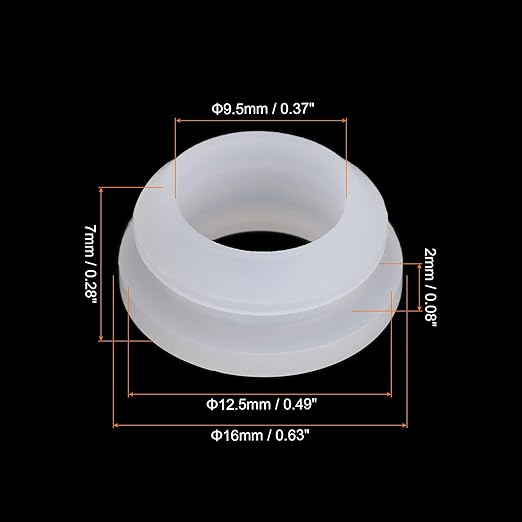 MECCANIXITY 20Pcs Snap Rubber Grommet Plug Mount Dia 12.5mm ID 9.5mm Narrow Groove Width 2mm Seal Anti-Scratch for Electrical Box Cable Pipes Transparent
