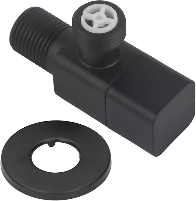 Estink Black Angle Stop Valve G1/2 Mixer Water Stop Valve with All Copper Ceramic Core High Low Temperature Proof for Bathroom Toilet Washbasin
