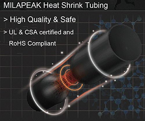 130pcs 3:1 Dual Wall Adhesive Heat Shrink Tubing Kit, 6 Sizes (Diameter): 1/2, 3/8, 1/4, 3/16, 1/8, 3/32-inch, Marine Wire Sleeve Tube Assortment with Storage Case for DIY by MILAPEAK (Black & Red)
