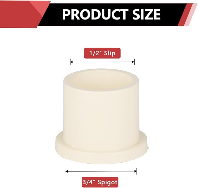 (30 Pack) EFIELD CPVC Reducing Bushing Fittings, 3/4" CTS Spigot x 1/2" CTS Slip (Socket),(CPVC043-20-30PCS)