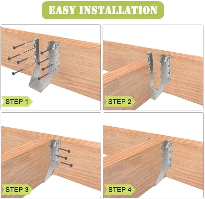 (20 Pack) 2" X 8" Joist Hanger 18 Gauge Double Shear Face Mount Joist Hangers for Wood, Floor Deck and Ceililng Joists