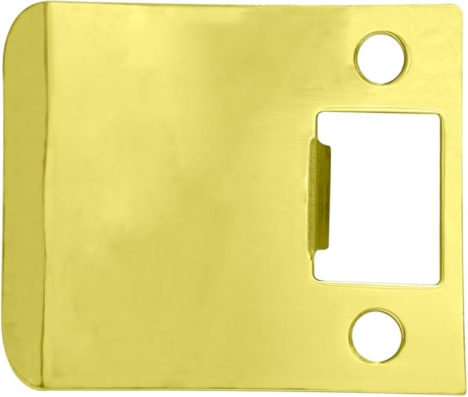 QCAA Solid Brass Extended Lip Strike, 3''X2-1/4", Polish Brass, 1 Pack, Made in Taiwan