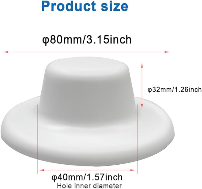 3"Pipe Wall Hole Covers,Water Pipe Cover Escutcheon Caps Plumbing Caps,Self-Adhesive Plugs Round Shower Pipe Caps for Concealing Wall Bathroom Faucet Toilet Air Conditioner Holes Decoration,White