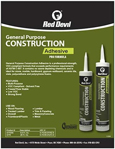 Red Devil 0779 General Purpose Construction Adhesive, 28 oz.