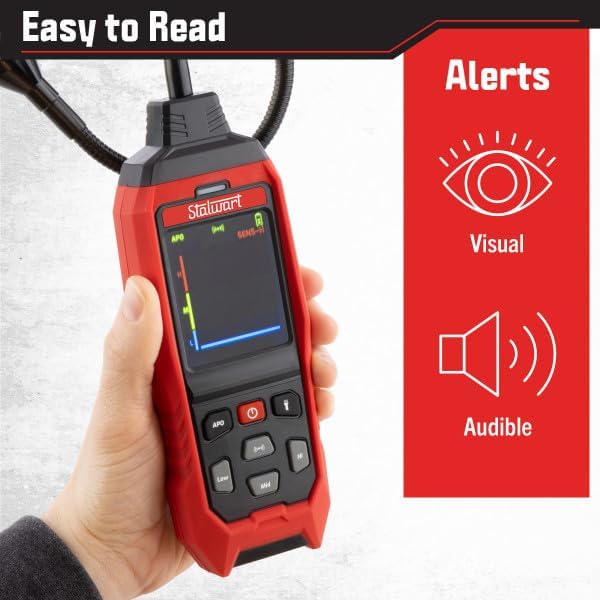 Stalwart Portable Rechargeable Natural Gas Detector with Gooseneck Probe