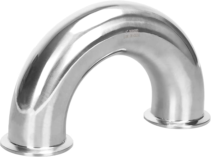 DERNORD 2" Tube OD Elbow 180 Degree Sanitary Pipe Fitting SS304 Tri Clamp 2 Inch