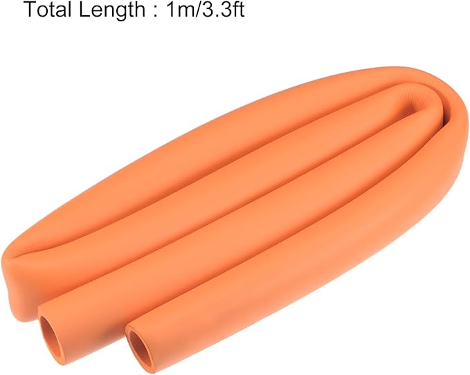 uxcell Foam Tubing for Handle Grip Support, Pipe Insulation Outside Pipe Lagging, 25mm(1") ID 35mm(1 3/8") OD 1m Orange