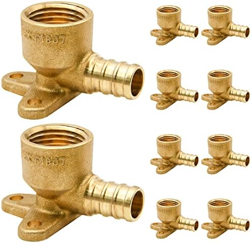 10pcs Drop Ear Elbow Fitting, PEX 1/2" x 1/2" NPT Female Threaded Fitting