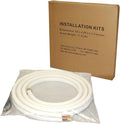 15 ft Length Mini Split Line Set 1/4" 5/8" OD Copper Pipes Tubing and 3/8" White Insulation