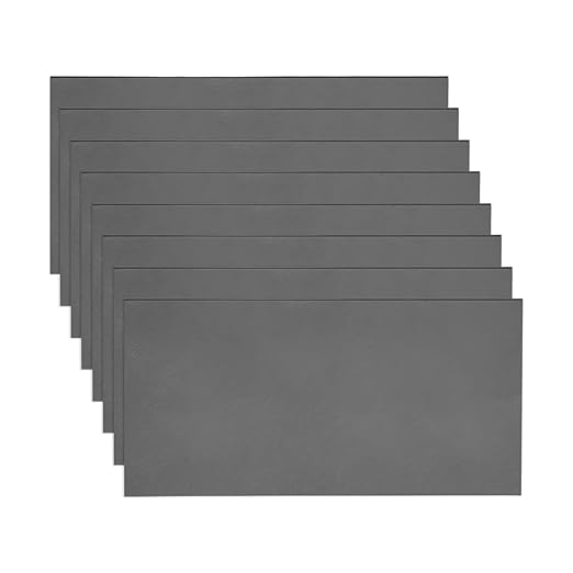 MECCANIXITY 8pcs 1/32"(0.6mm) x4 x8 Steel Plate, Black Hot Rolled A36 Steel Sheet Plate Base, Square Weldable Metal Discs for Industrial Construction Structural Support