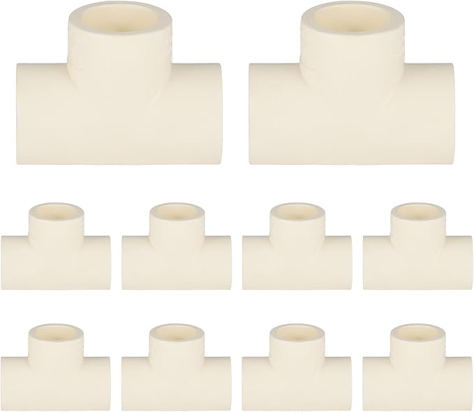 10-PACK EFIELD CPVC Tee Fittings,1/2" CPVC-CTS Slip Tee for Hot and Cold Water Pressure Distribution Systems,(CPVC020-10)