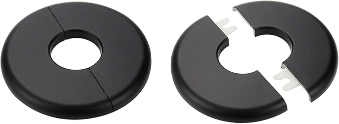 2 Pcs Wall Split Flange, ABS Round Self-Adhesive Escutcheon Plate Buckles Design for 1"/26mm Diameter Pipe