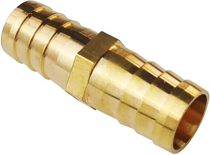 10PCs 5/8" Brass Hose Barb Fitting Straight Shape Barbed Splicer Mender Union Fitting for Oil Water Air