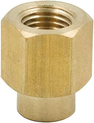 Brass Reducing Coupling 1/2" NPT Female x 3/8" NPT Female, Hex Reducer Coupler Adapter Pipe Fitting 1200psi (Pack of 2)
