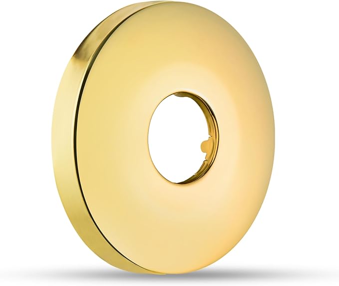 OFFO Shower Arm Flange Bright Gold 2.5" in Outer Diameter Replacement Shower Head Arm Escutcheon Plate Suitable for Most Brands Head Arms