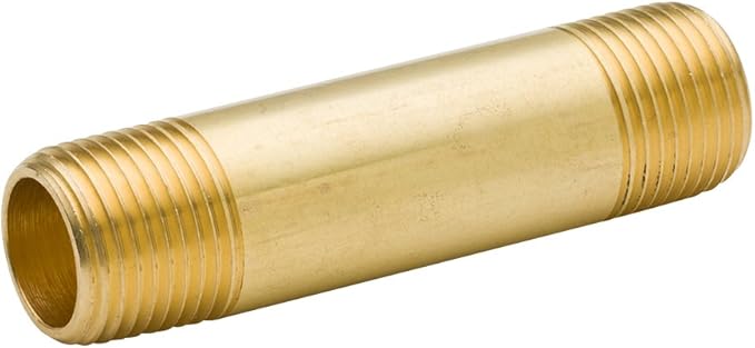 2Pcs Legines Brass Long Nipple Pipe Fitting, 3/8" NPT Male x 3/8" NPT Male, 3" Length