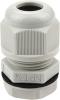 XHF 25 Pcs 3/8" IP68 Strain Relief Nylon Cord Grip Waterproof NPT Cable Glands Adjustable UL Listed and RoHS Compliant (Grey)