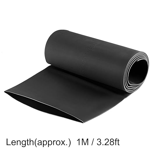 uxcell Heat Shrink Tubing, 80mm Dia 128mm Flat Width 2:1 Rate Shrinkable Tube Cable Sleeve 1m - Black