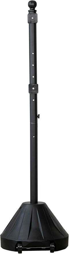 Portable Sign Post and Base Kit, 5 ft Heavy Duty Cast Iron Sign Pole with Hard Plastic Wheeled Base, Movable Signs Stand Easy to Use Portable Sign Holder for Traffic, Parking, and Safety Signs 2 Pack