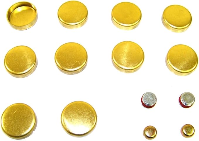 DNJ FPS4150 Brass Freeze Plug Set for 1991-2014 Ford, Lincoln, Mercury Continental, Cougar, Crown Victoria 4.6L-5.4L V8 32V DOHC 281cid
