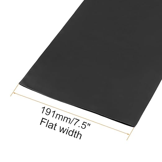 uxcell Heat Shrink Tubing, 120mm Dia 191mm Flat Width 2:1 Rate Shrinkable Tube Cable Sleeve 1m - Black