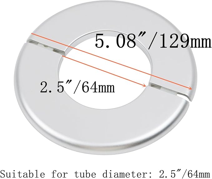 4 Pcs Wall Split Flange, ABS Round Self-Adhesive Escutcheon Plate Buckles Design for 2.5"/64mm,Silver