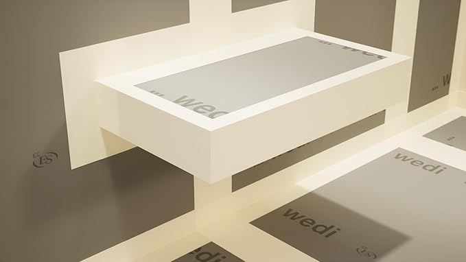 The Original Floating Shower Bench Kit with Wedi Building Boards & Original Shower Bench Bracket (14x24) Great for New Constructions or Bathroom Renovations, Ready to Tile Shower Bench