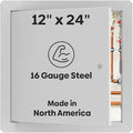 Best 12" x 24" Universal Access Panel – Flush Steel Door with Exposed Flange for Walls or Ceilings, 16-Gauge Cold Rolled Steel Frame, Screwdriver Cam Latch, White Powder-Coat Primer Finish, BA-UAP