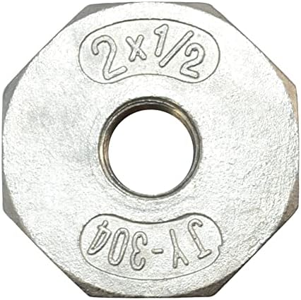 2" Male to 1/2" Female NPT Female Reducing/Reducer Bushing Pipe Fitting,Adapter,Stainless Steel SS 304 Hex Bushing (2" Male to 1/2" Female)
