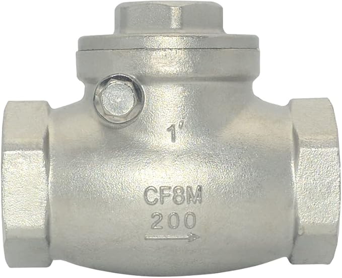 VARMHUS Stainless Steel SS316 Swing Check Valve,NPT Female x Female Thread,WOG 200 PSI PN16 CF8M (1")