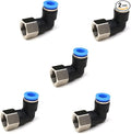 CEKER 4MM Female Elbow Airlines Push Fittings 90 Degree Push to Connect Fittings Air Fittings, PL 4mm Tubing Od x 1/8" Npt Thread Pneumatic Push In Connectors Quick Connect Tube Fittings 2Packs