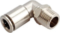Beduan Brass BPL Push to Connect Air Fittings Elbow 1/2" Tube OD x 1/8" NPT Male 90° Degree Adapter