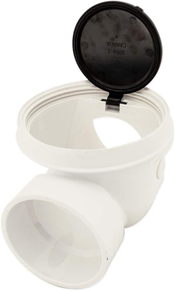 Canplas 73009 Backwater Valve with 4-Inch PVC, White