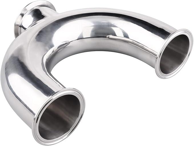 DERNORD 3 Way U Sanitary Ferrule Pipe Fittings Tri-Clamp Type Stainless Steel 304 (Pipe OD: 3 INCH)