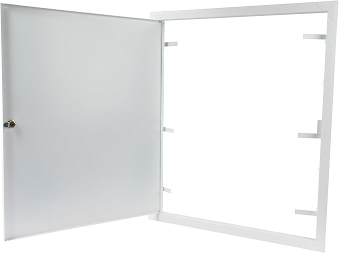 20" x 24" Lockable White Metal Access Panel. Service Shaft Door Panel with Key. Plumbing, Electricity, Heating, Alarm Wall Access Panel for Drywall. Bathroom Services Access Hole Cover.