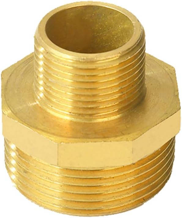 1-1/4" x 3/4" Male Threaded Hex Nipple Reducer Brass NPT Pipe Fitting Adapter Straight Connectors Pack of 1