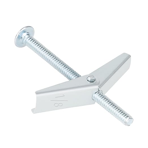 50 Pcs 1/8 Inch Toggle Bolts for Drywall, Heavy Duty Metal Drywall Anchors Kit, Dry Wall Anchors and Screws Kit, Butterfly Anchors for Ceiling, Sheetrock, Hollow Wall