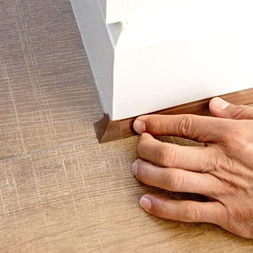 InstaTrim Outside Corners - 10 Dark Brown 3/4" Wide Caulk Strip Outside Corner Pieces - Trim for Outside Corners - Paintable