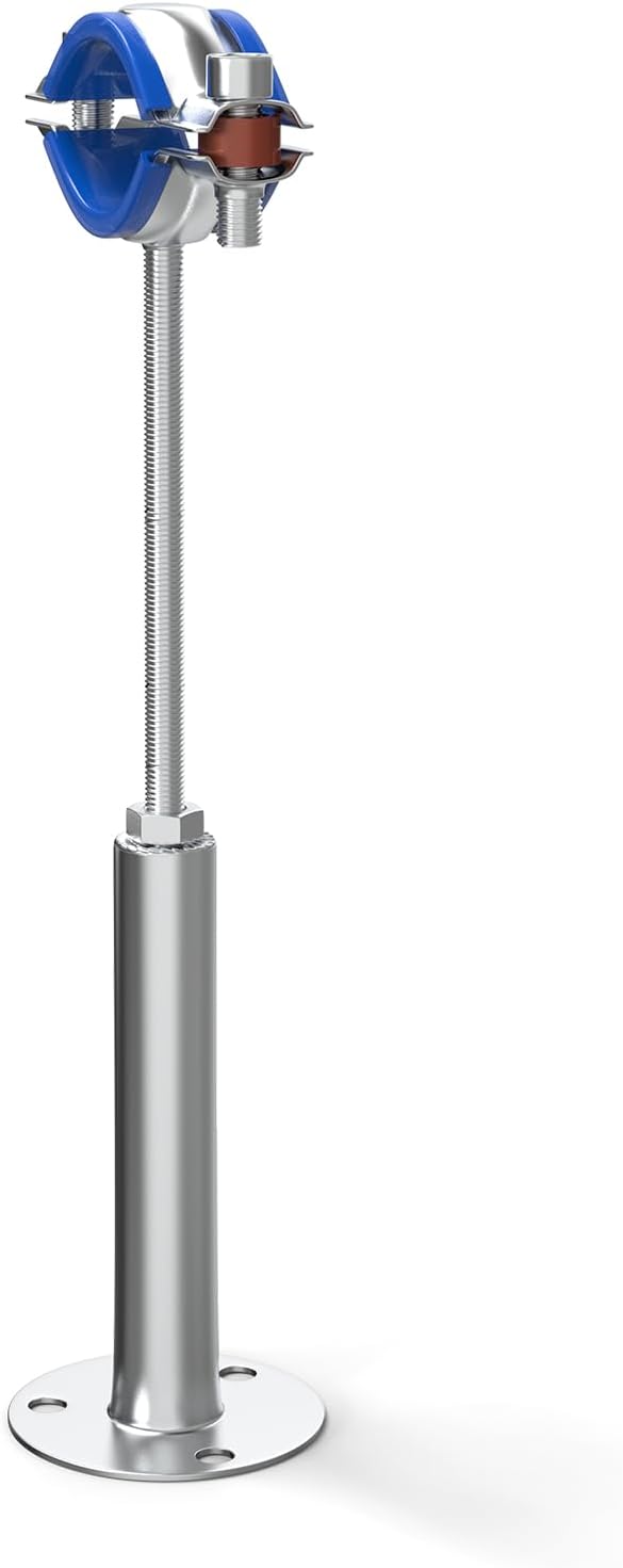 TAISHER 3PCS 304 Stainless Steel Wall Mount Ceiling Mount Adjustable Pipe Supports，Adjustable Pipe Strap Bracket Clamp，Suitable for 1-1/4 inch diameter tubes (38-40mm)，Adjustable Height 100-200mm