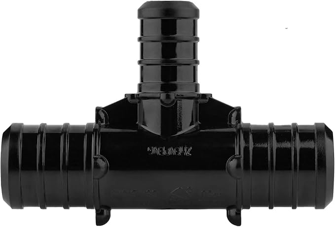 5-Pack EFIELD Barb Poly PPSU Crimp Pex Fitting 3/4" X 3/4" X 1/2" Reducing Tee, ASTM F2159,(PPSU1807010-5PCS)