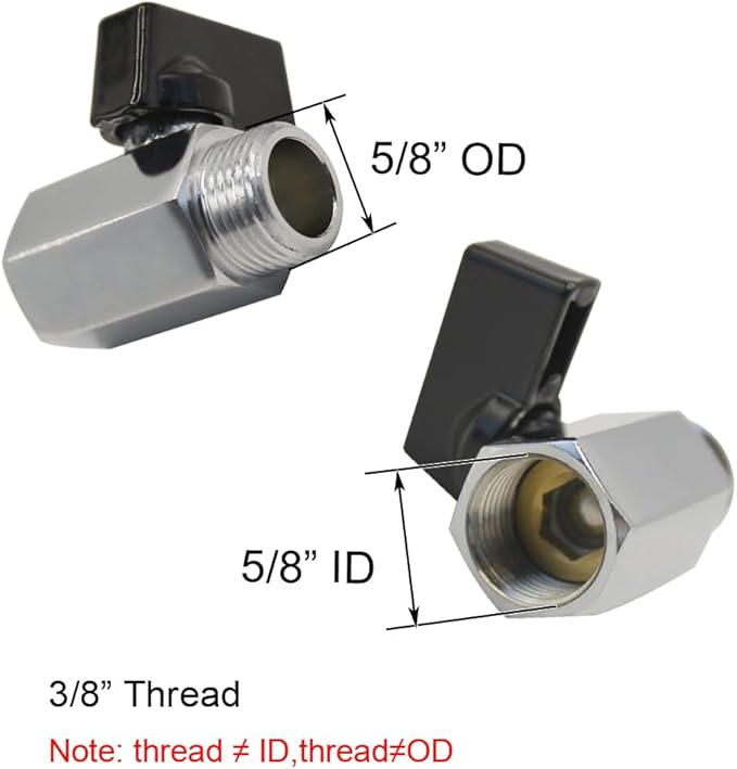 Brass Chrome Plating 3/8" NPT Male to 3/8" NPT Female Shut-Off Ball Valve for Water Fuel Air (Pack of 2)