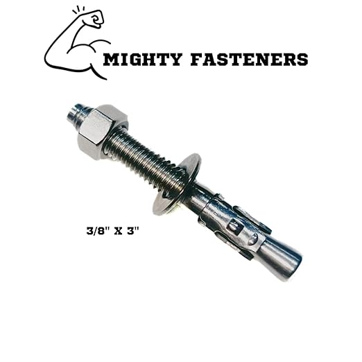 Wedge Anchors – Heavy-Duty 304 Stainless Steel Expansion Bolts for Concrete & Masonry, Rust-Resistant & Durable - 3/8" X 3" - 5 Pack
