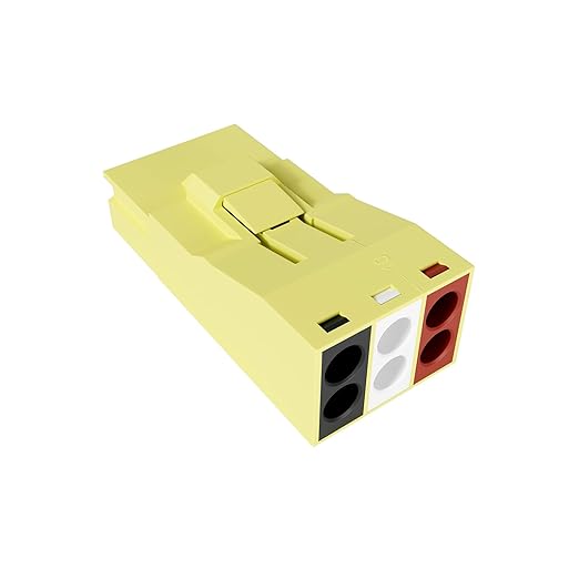 4Pcs Snap-on Quick Wire Connectors, 400V 6A 16-12 AWG, KV228-3P Connector for Luminaire Disconnect